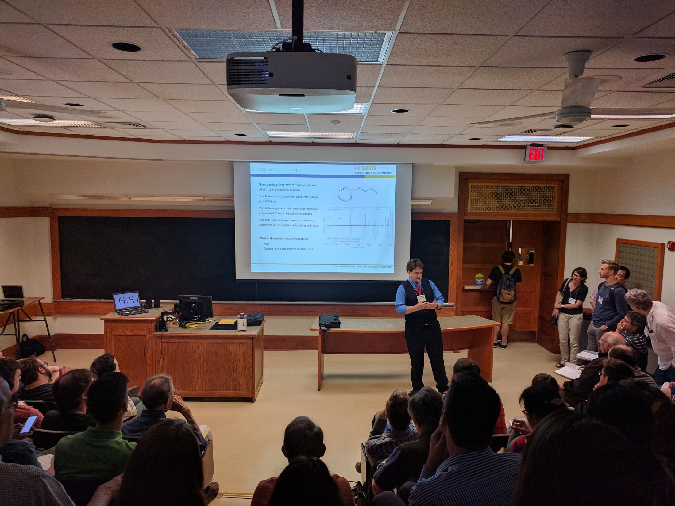 Graduate student Zachary Buchanan gives a talk at the International Symposium on Molecular Spectroscopy