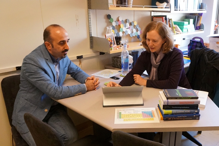 Lecturers Ozcan Gulacar and Julia Chamberlain