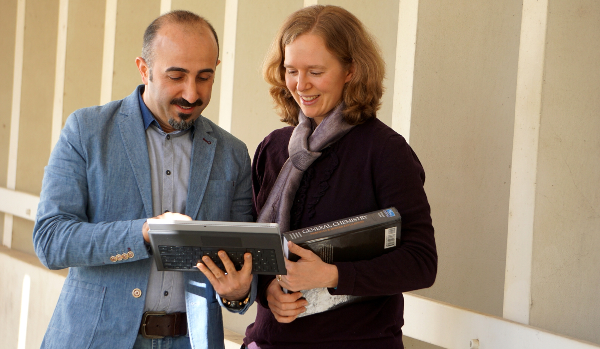 Lecturers Ozcan Gulacar and Julia Chamberlain