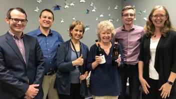 Marilyn wins a wine tasting competition at a Careers in Chemistry day in 2018