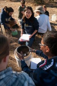 STEM students in the field