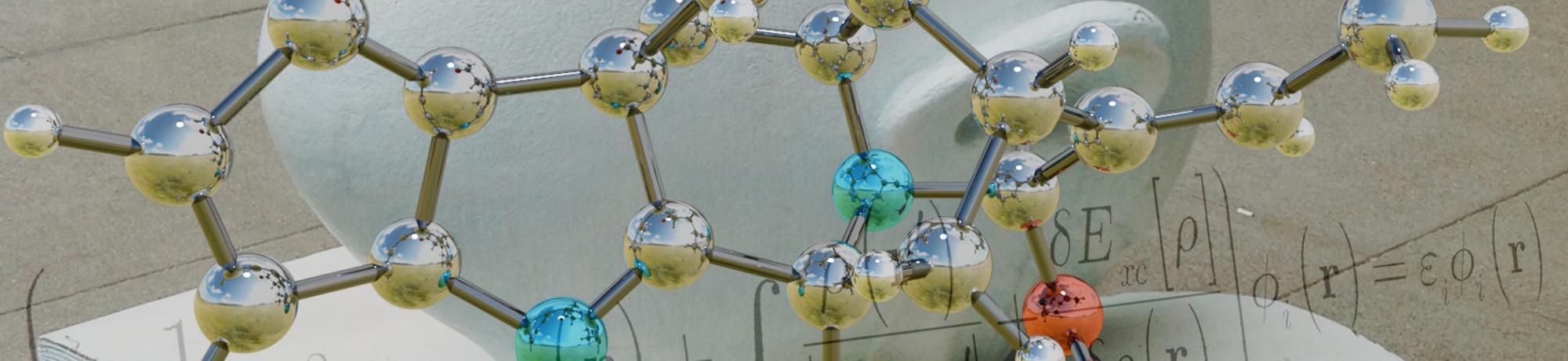 Molecule rendering with egghead background